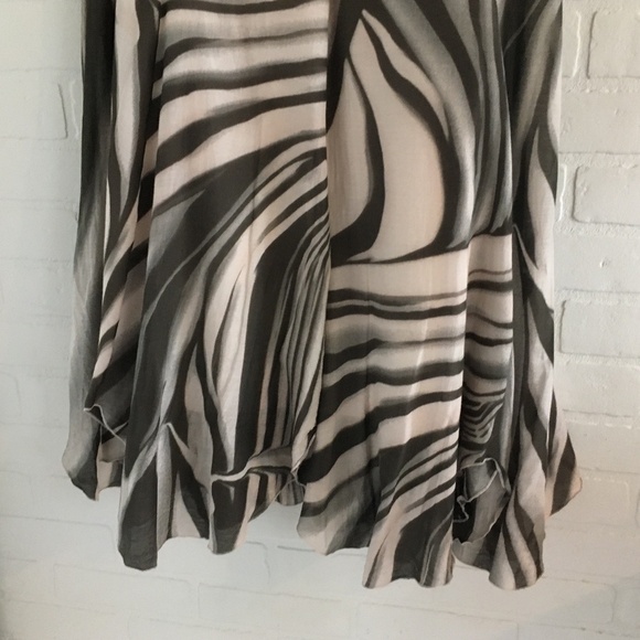 Vintage Y2K GIL BRET Midi SKIRT Silk Cotton lined Abstract/animal print Flowy 10 - Picture 12 of 16